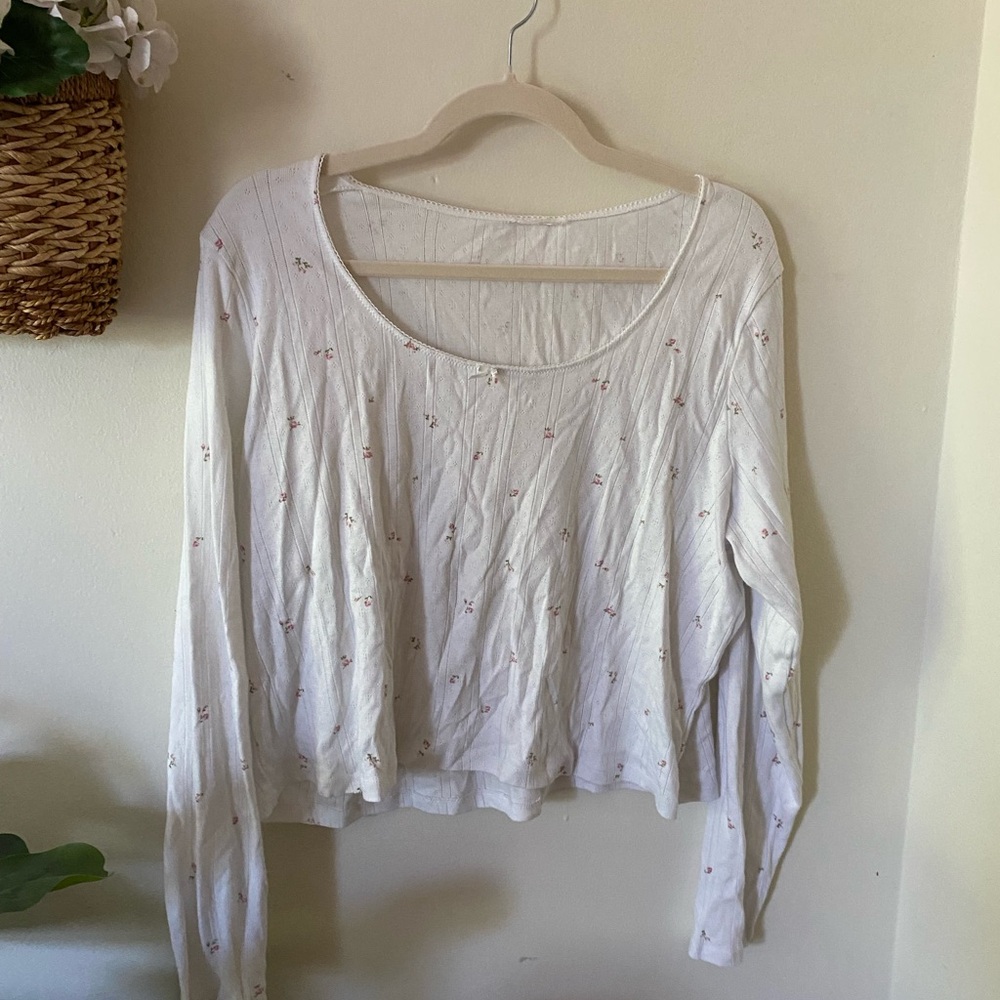 White Floral Women's PJ Set